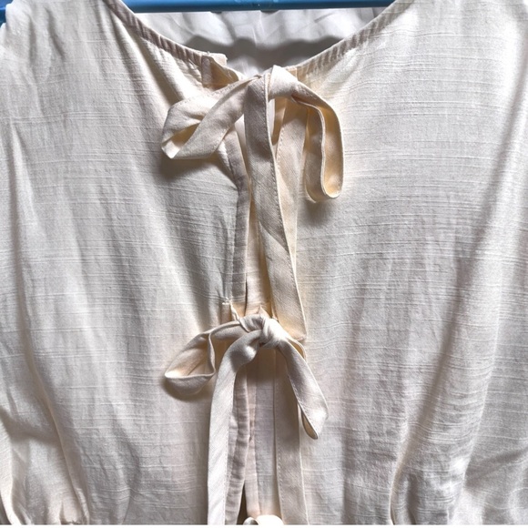 Cream Dream: ZESICA Tie-Front Babydoll Long-Sleeve Top - Medium Marvel! 🌟 NWOT - Picture 6 of 12